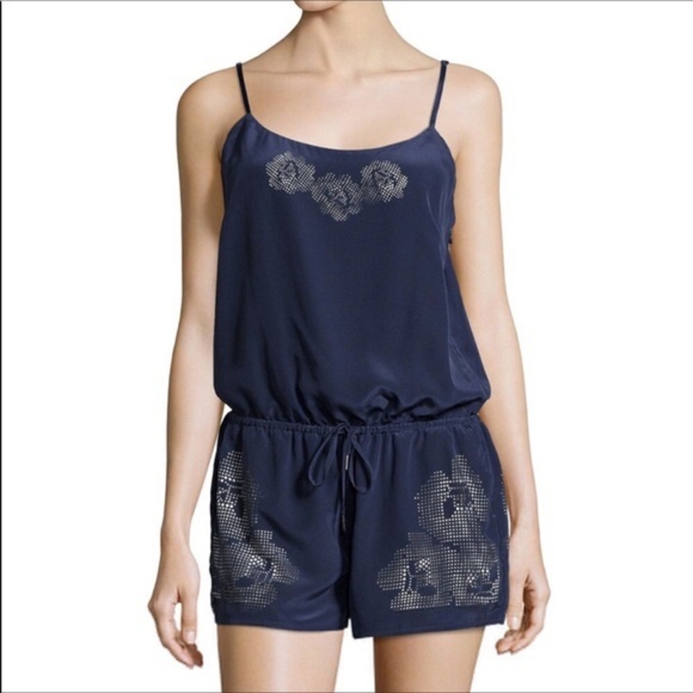 Joie - ‘Chelles’ Navy Silk Romper - Size M - EUC